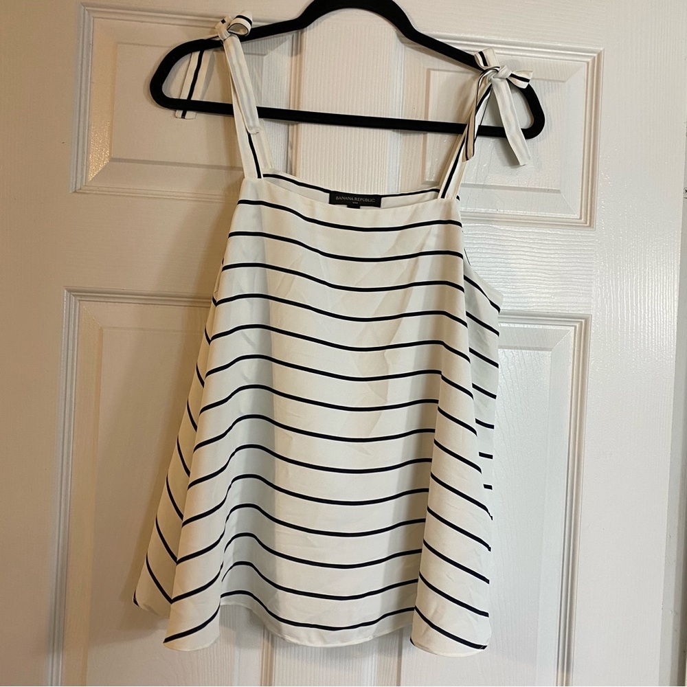 Banana Republic Black and White Striped Camisole